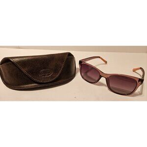Fossil Women's Sunglasses Light Pink Cat Eye Gradient With Leather Case UEC